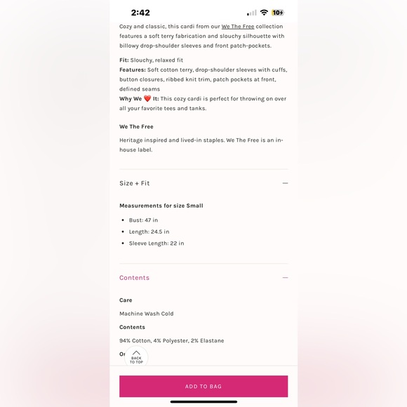 NWT FREE PEOPLE WE THE FREE Cute In This Cardi | Fir Green/Moss MSRP $168 Size S - Picture 4 of 11